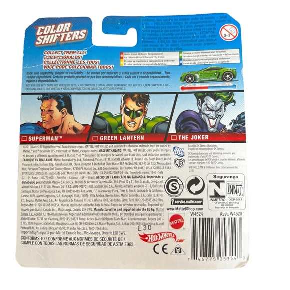 Hot Wheels Color Shifters The Joker DC Universe 2011 New Sealed  Green Purple - Picture 6 of 10